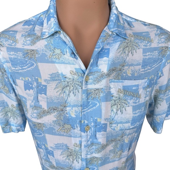 All Saints Men’s Button Shirt Viscose “Sayonara” Asian Theme Size Small - Picture 2 of 9